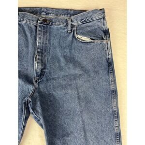 Rustler Mens Jeans 42x30 Blue Denim Straight Leg Classic Fit Pants